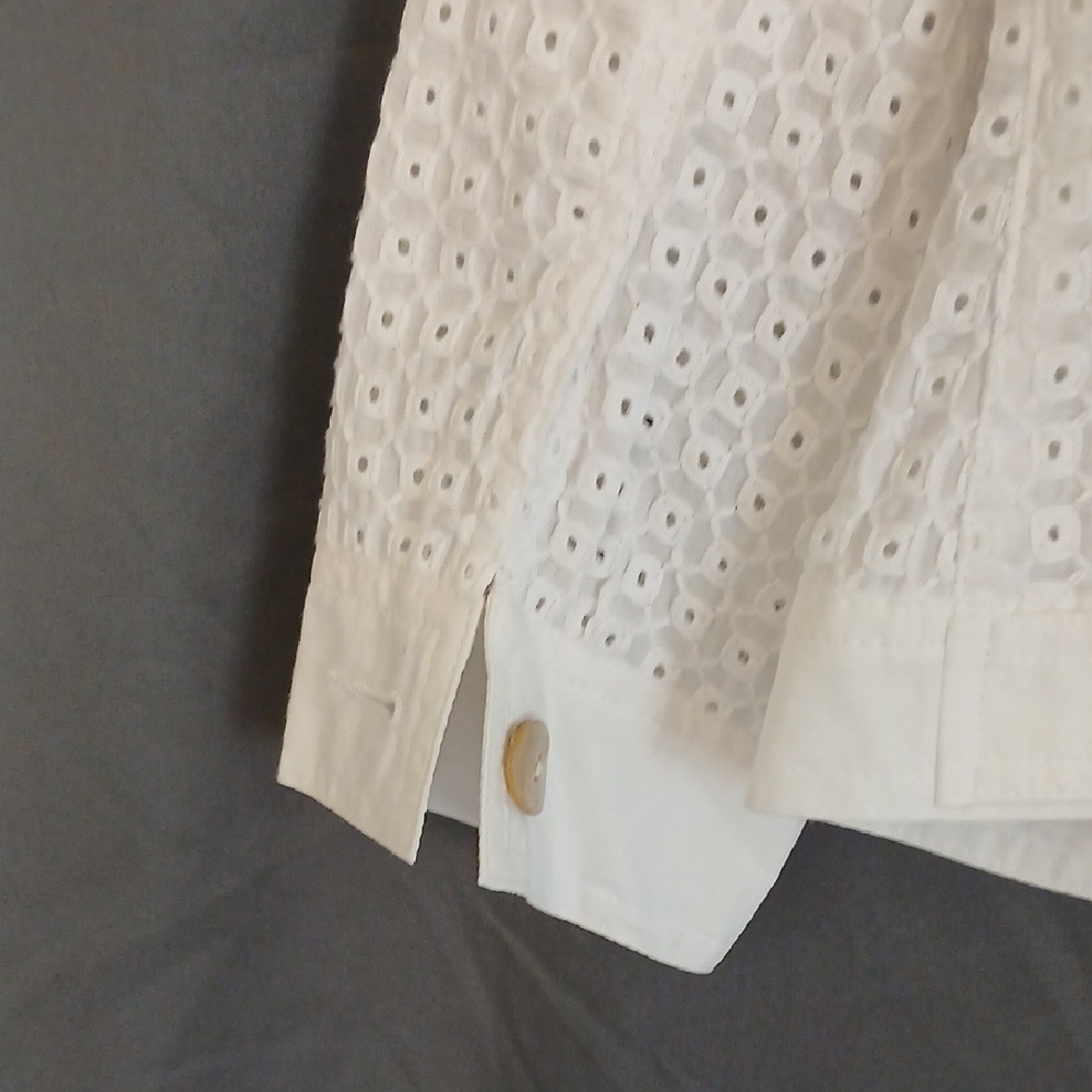 Ruby Rd. White Eyelet Jean Jacket - Picture 8 of 8